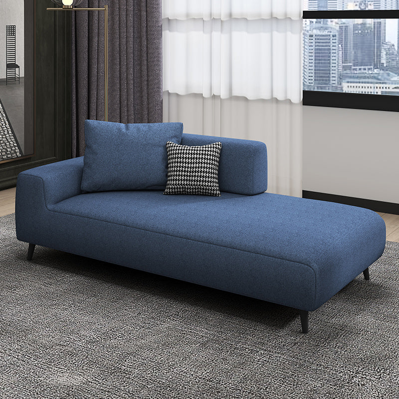 Scandinavian Linen Blend Accent Chair with One Arms Reclining Oversized Lounge Chair Dark Blue Left-Arm Chaise Clearhalo 'Chairs & Seating' 'Chaise Lounge' 'chaise_lounge' 'furn' 'furn_chaise_lounge' 'Furniture' 'Living Room Furniture' 7209800