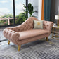 Traditional Leather Accent Chair One Armed Rolled Arms Chaise