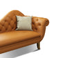 Traditional Leather Accent Chair One Armed Rolled Arms Chaise