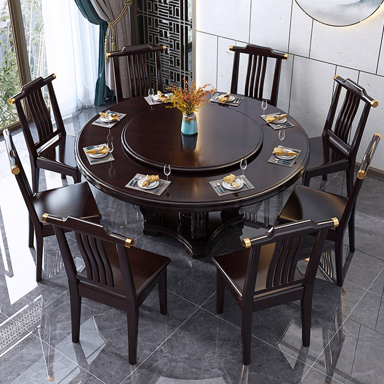 Solid Wood Dining Table Traditional Round Dinner Table for Dining Room Clearhalo 'Dining Tables & Seating' 'Dining Tables' 'dining_table' 'furn' 'furn_dining_table' 'Furniture' 'Kitchen & Dining Furniture' 7211654