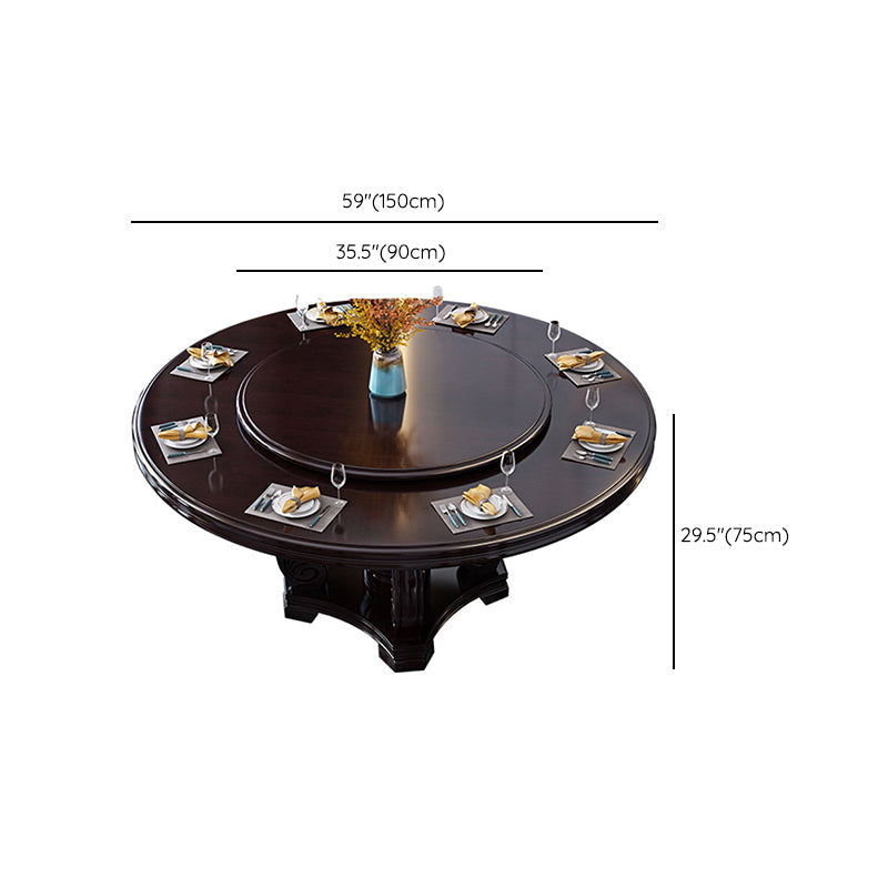 Solid Wood Dining Table Traditional Round Dinner Table for Dining Room Clearhalo 'Dining Tables & Seating' 'Dining Tables' 'dining_table' 'furn' 'furn_dining_table' 'Furniture' 'Kitchen & Dining Furniture' 7211662