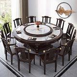 Stone Dining Table Round Dinner Table with Rubberwood Base for Dining Room Clearhalo 'Dining Tables & Seating' 'Dining Tables' 'dining_table' 'furn' 'furn_dining_table' 'Furniture' 'Kitchen & Dining Furniture' 7211668