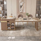 Stone Top Dinette Table with Storage Modern Kitchen Dining Table Clearhalo 'Dining Tables & Seating' 'Dining Tables' 'dining_table' 'furn' 'furn_dining_table' 'Furniture' 'Kitchen & Dining Furniture' 7211679