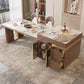 Stone Top Dinette Table with Storage Modern Kitchen Dining Table Clearhalo 'Dining Tables & Seating' 'Dining Tables' 'dining_table' 'furn' 'furn_dining_table' 'Furniture' 'Kitchen & Dining Furniture' 7211680