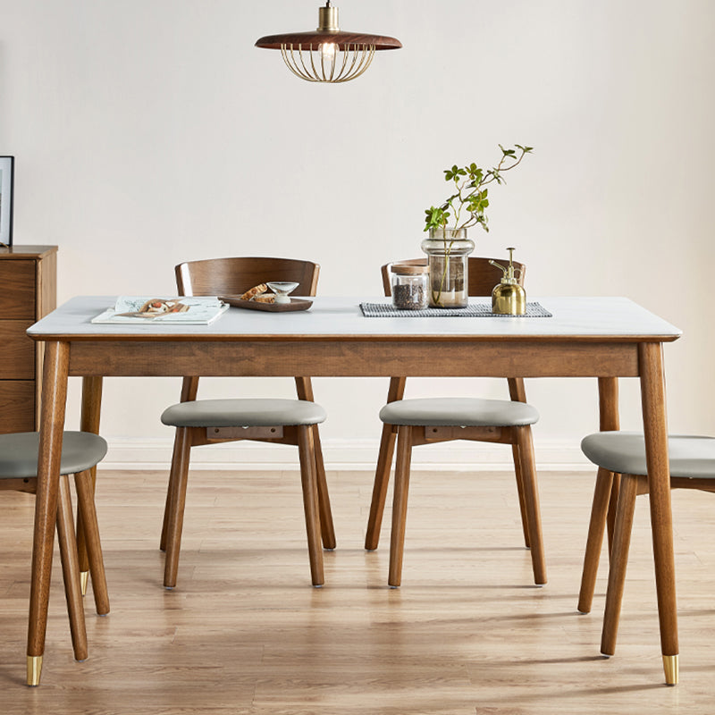 Sintered Stone Dining Table Rectangle Modern Dinner Table with Wooden Legs Clearhalo 'Dining Tables & Seating' 'Dining Tables' 'dining_table' 'furn' 'furn_dining_table' 'Furniture' 'Kitchen & Dining Furniture' 7211697
