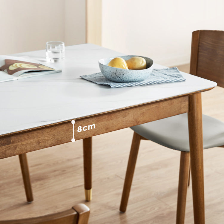 Sintered Stone Dining Table Rectangle Modern Dinner Table with Wooden Legs Clearhalo 'Dining Tables & Seating' 'Dining Tables' 'dining_table' 'furn' 'furn_dining_table' 'Furniture' 'Kitchen & Dining Furniture' 7211700