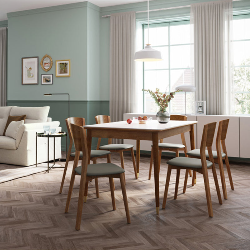 Sintered Stone Dining Table Rectangle Modern Dinner Table with Wooden Legs Clearhalo 'Dining Tables & Seating' 'Dining Tables' 'dining_table' 'furn' 'furn_dining_table' 'Furniture' 'Kitchen & Dining Furniture' 7211705