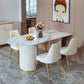 Modern White Dining Table Sintered Stone Dinner Table for Dining Room Clearhalo 'Dining Tables & Seating' 'Dining Tables' 'dining_table' 'furn' 'furn_dining_table' 'Furniture' 'Kitchen & Dining Furniture' 7211723