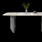 Table à manger rectangulaire moderne, Table de dîner en pierre pour salle à manger