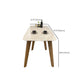 Modern Rectangle Dining Table Sintered Stone Dinner Table with Wooden Legs Clearhalo 'Dining Tables & Seating' 'Dining Tables' 'dining_table' 'furn' 'furn_dining_table' 'Furniture' 'Kitchen & Dining Furniture' 7211762