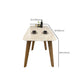 Modern Rectangle Dining Table Sintered Stone Dinner Table with Wooden Legs Clearhalo 'Dining Tables & Seating' 'Dining Tables' 'dining_table' 'furn' 'furn_dining_table' 'Furniture' 'Kitchen & Dining Furniture' 7211766