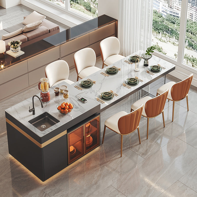 Modern Rectangle Dining Table Sintered Stone Dinner Table with Acrylic Base Clearhalo 'Dining Tables & Seating' 'Dining Tables' 'dining_table' 'furn' 'furn_dining_table' 'Furniture' 'Kitchen & Dining Furniture' 7211771