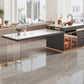 Modern Rectangle Dining Table Sintered Stone Dinner Table with Acrylic Base Clearhalo 'Dining Tables & Seating' 'Dining Tables' 'dining_table' 'furn' 'furn_dining_table' 'Furniture' 'Kitchen & Dining Furniture' 7211773