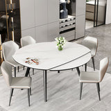 Mesa de comedor sencilla y moderna, mesa de comedor de piedra sinterizada con base de madera