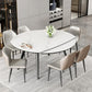 Mesa de comedor sencilla y moderna, mesa de comedor de piedra sinterizada con base de madera