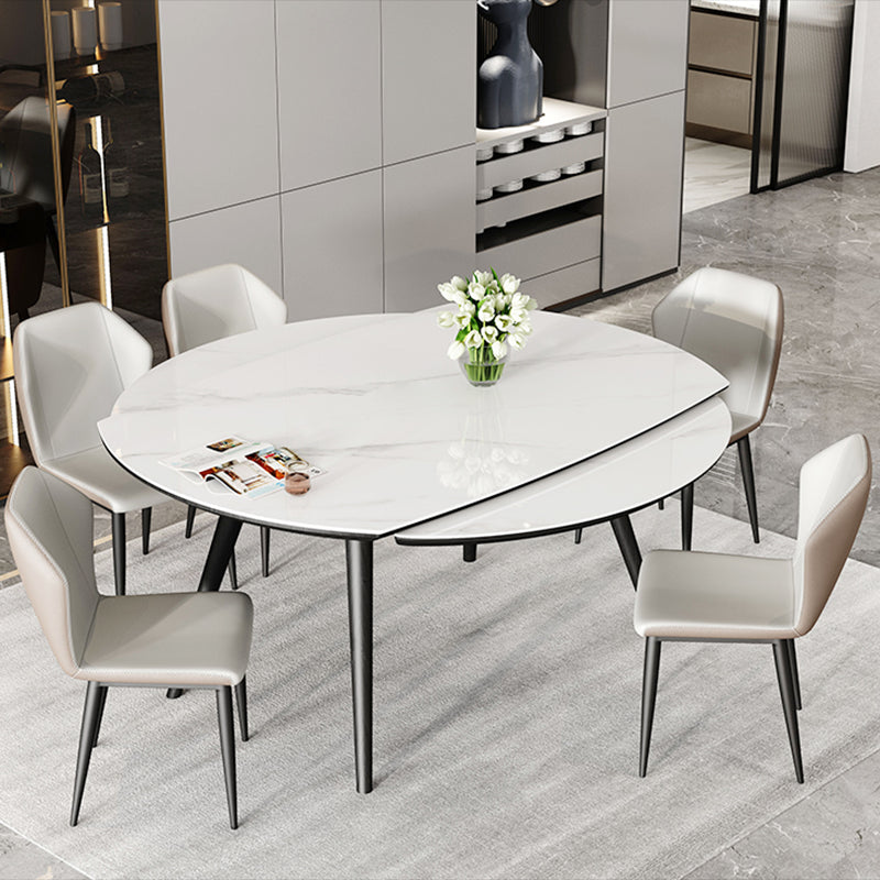Mesa de comedor sencilla y moderna, mesa de comedor de piedra sinterizada con base de madera