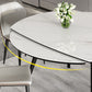 Mesa de comedor sencilla y moderna, mesa de comedor de piedra sinterizada con base de madera