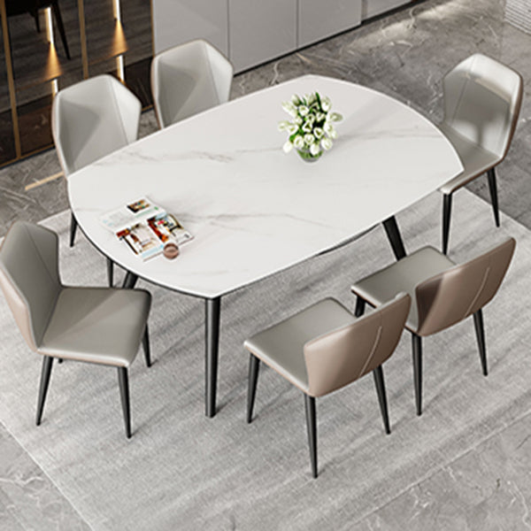 Mesa de comedor sencilla y moderna, mesa de comedor de piedra sinterizada con base de madera