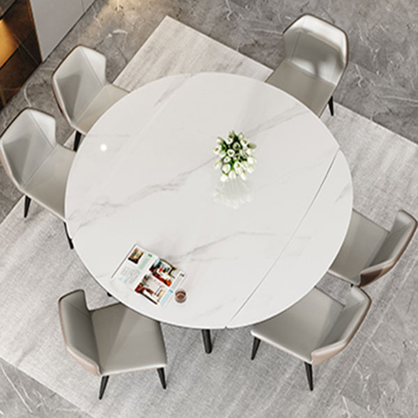 Mesa de comedor sencilla y moderna, mesa de comedor de piedra sinterizada con base de madera