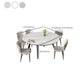 Mesa de comedor sencilla y moderna, mesa de comedor de piedra sinterizada con base de madera