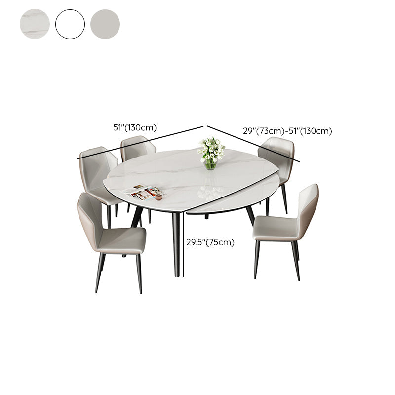 Mesa de comedor sencilla y moderna, mesa de comedor de piedra sinterizada con base de madera