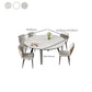 Mesa de comedor sencilla y moderna, mesa de comedor de piedra sinterizada con base de madera