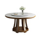 Sintered Stone Dining Table Round Dinner Table with Rubberwood Base for Dining Room Brown Without Chairs Clearhalo 'Dining Tables & Seating' 'Dining Tables' 'dining_table' 'furn' 'furn_dining_table' 'Furniture' 'Kitchen & Dining Furniture' 7211816