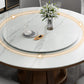 Sintered Stone Dining Table Round Dinner Table with Rubberwood Base for Dining Room Clearhalo 'Dining Tables & Seating' 'Dining Tables' 'dining_table' 'furn' 'furn_dining_table' 'Furniture' 'Kitchen & Dining Furniture' 7211821