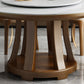 Sintered Stone Dining Table Round Dinner Table with Rubberwood Base for Dining Room Clearhalo 'Dining Tables & Seating' 'Dining Tables' 'dining_table' 'furn' 'furn_dining_table' 'Furniture' 'Kitchen & Dining Furniture' 7211823