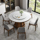 Sintered Stone Dining Table Round Dinner Table with Rubberwood Base for Dining Room Clearhalo 'Dining Tables & Seating' 'Dining Tables' 'dining_table' 'furn' 'furn_dining_table' 'Furniture' 'Kitchen & Dining Furniture' 7211825
