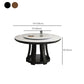 Sintered Stone Dining Table Round Dinner Table with Rubberwood Base for Dining Room Clearhalo 'Dining Tables & Seating' 'Dining Tables' 'dining_table' 'furn' 'furn_dining_table' 'Furniture' 'Kitchen & Dining Furniture' 7211829