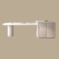 Mesa de comedor con tapa de piedra blanca Mesa de comedor interior moderna de forma libre