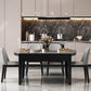 Sintered Stone Dining Table Round Dinner Table with Rubberwood Frame for Dining Room