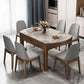 Sintered Stone Dining Table Round Dinner Table with Rubberwood Frame for Dining Room