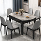 Sintered Stone Dining Table Round Dinner Table with Rubberwood Frame for Dining Room