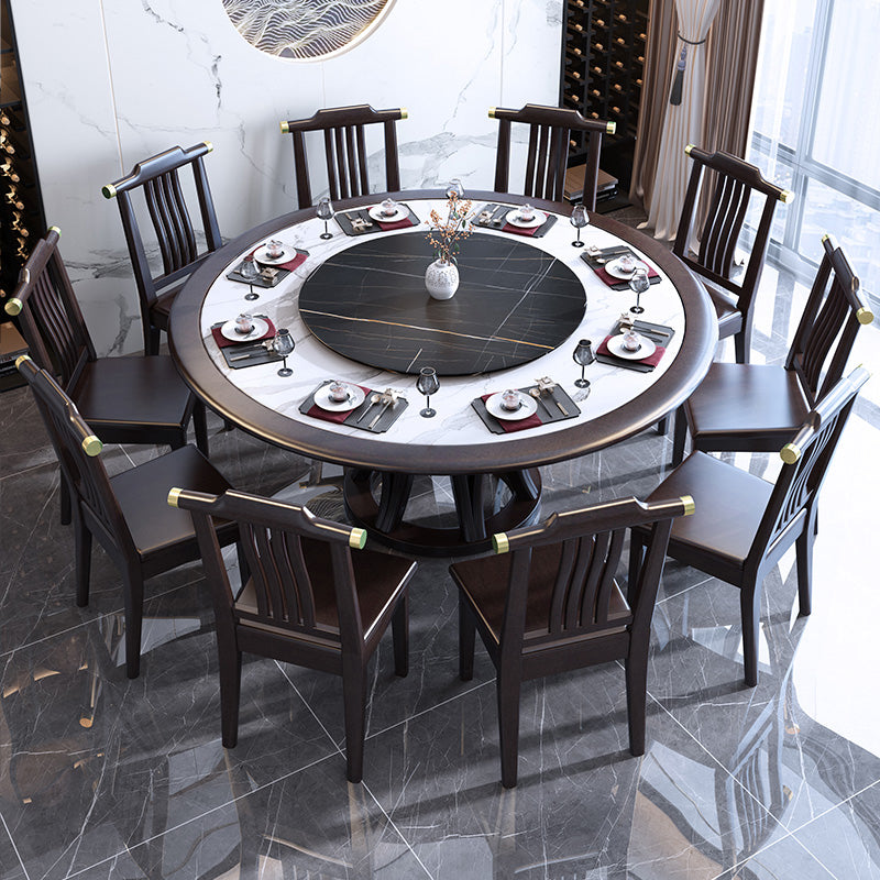 Round Dining Table with Wooden Pedestal Tradition Dinette Table for Home Clearhalo 'Dining Tables & Seating' 'Dining Tables' 'dining_table' 'furn' 'furn_dining_table' 'Furniture' 'Kitchen & Dining Furniture' 7211886