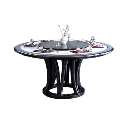 Round Dining Table with Wooden Pedestal Tradition Dinette Table for Home Without Chairs Clearhalo 'Dining Tables & Seating' 'Dining Tables' 'dining_table' 'furn' 'furn_dining_table' 'Furniture' 'Kitchen & Dining Furniture' 7211890