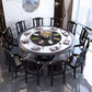 Round Dining Table with Wooden Pedestal Tradition Dinette Table for Home Clearhalo 'Dining Tables & Seating' 'Dining Tables' 'dining_table' 'furn' 'furn_dining_table' 'Furniture' 'Kitchen & Dining Furniture' 7211897