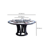 Round Dining Table with Wooden Pedestal Tradition Dinette Table for Home Clearhalo 'Dining Tables & Seating' 'Dining Tables' 'dining_table' 'furn' 'furn_dining_table' 'Furniture' 'Kitchen & Dining Furniture' 7211901