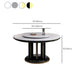 Mesa de comedor sencilla y moderna, mesa redonda con base de madera de caucho para comedor