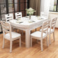 Mesa de comedor de madera con acabado pulido para el hogar, mesa de comedor plegable moderna