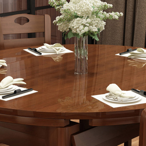 Mesa de comedor de madera con acabado pulido para el hogar, mesa de comedor plegable moderna