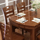 Mesa de comedor de madera con acabado pulido para el hogar, mesa de comedor plegable moderna
