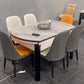 Mesa de comedor sencilla y moderna, mesa de comedor con forma rectangular y base de madera para sala de estar