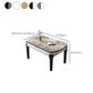 Mesa de comedor sencilla y moderna, mesa de comedor con forma rectangular y base de madera para sala de estar