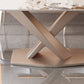 Mesa de comedor de estilo moderno, mesa rectangular con base metálica para comedor