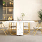 Modern Simple Dining Table Collapsible Dinner Table with Metal Base for Dining Room Clearhalo 'Dining Tables & Seating' 'Dining Tables' 'dining_table' 'furn' 'furn_dining_table' 'Furniture' 'Kitchen & Dining Furniture' 7212003