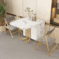 Modern Simple Dining Table Collapsible Dinner Table with Metal Base for Dining Room Clearhalo 'Dining Tables & Seating' 'Dining Tables' 'dining_table' 'furn' 'furn_dining_table' 'Furniture' 'Kitchen & Dining Furniture' 7212009