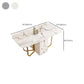 Modern Simple Dining Table Collapsible Dinner Table with Metal Base for Dining Room Clearhalo 'Dining Tables & Seating' 'Dining Tables' 'dining_table' 'furn' 'furn_dining_table' 'Furniture' 'Kitchen & Dining Furniture' 7212010