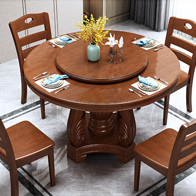 Traditional Solid Wood Dining Table Round Dinner Table for Dining Room Clearhalo 'Dining Tables & Seating' 'Dining Tables' 'dining_table' 'furn' 'furn_dining_table' 'Furniture' 'Kitchen & Dining Furniture' 7212014